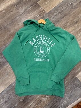 Green Nashville Tennessee Graphic Crewneck Hoodie